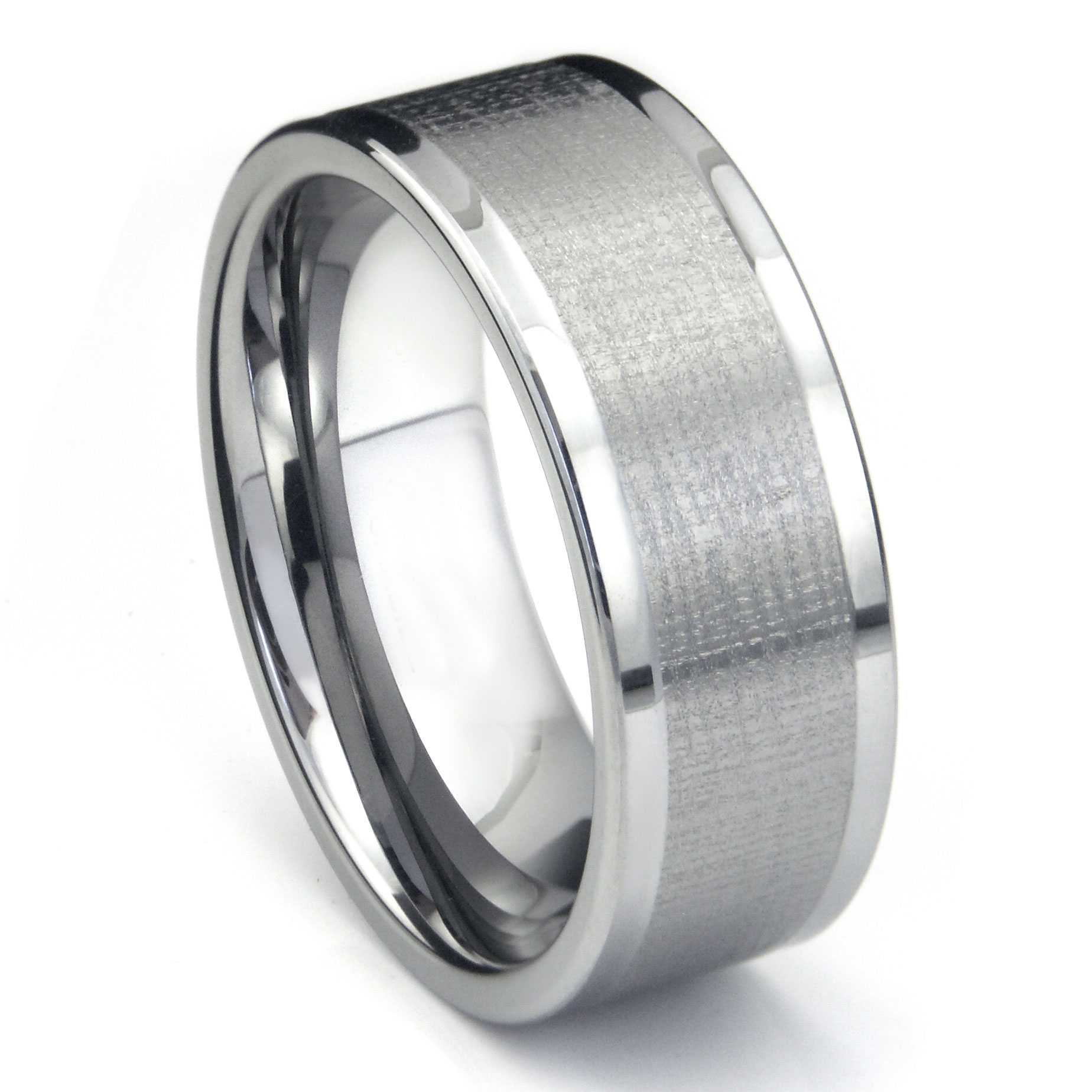 Tungsten Carbide 9MM Di Seta Finish Wedding Band Ring