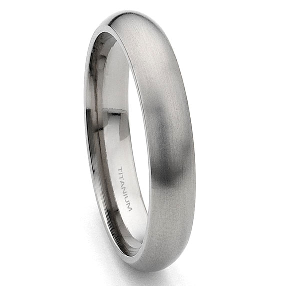 Titanium 4mm Brushed Wedding Ring Band Size 13
