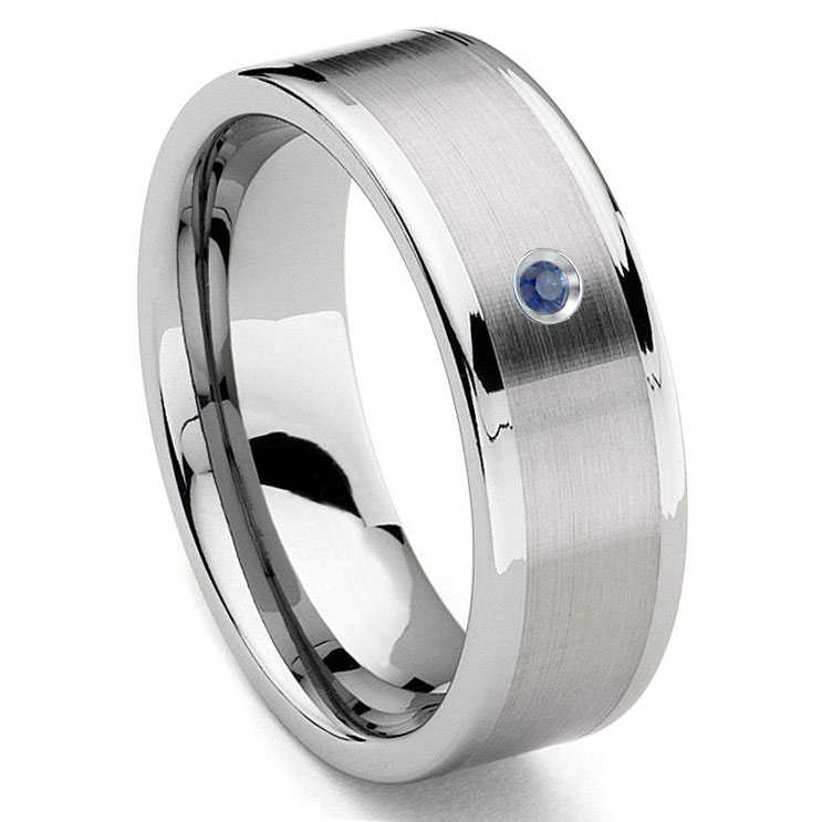 Free Engraving 8mm Tungsten Carbide Black Brush Pipe Cut Wedding Band Ring 