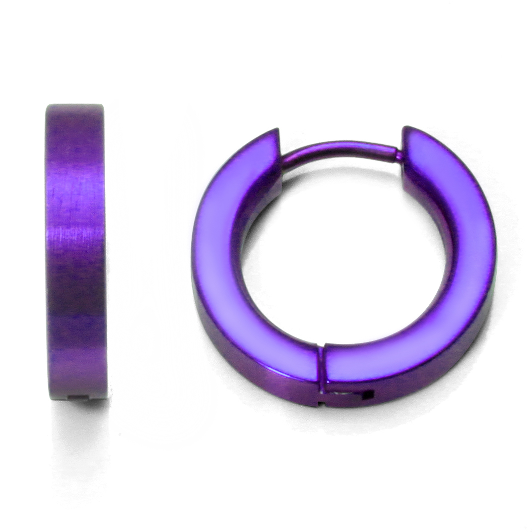Purple Titanium Tip and infinity earrings
