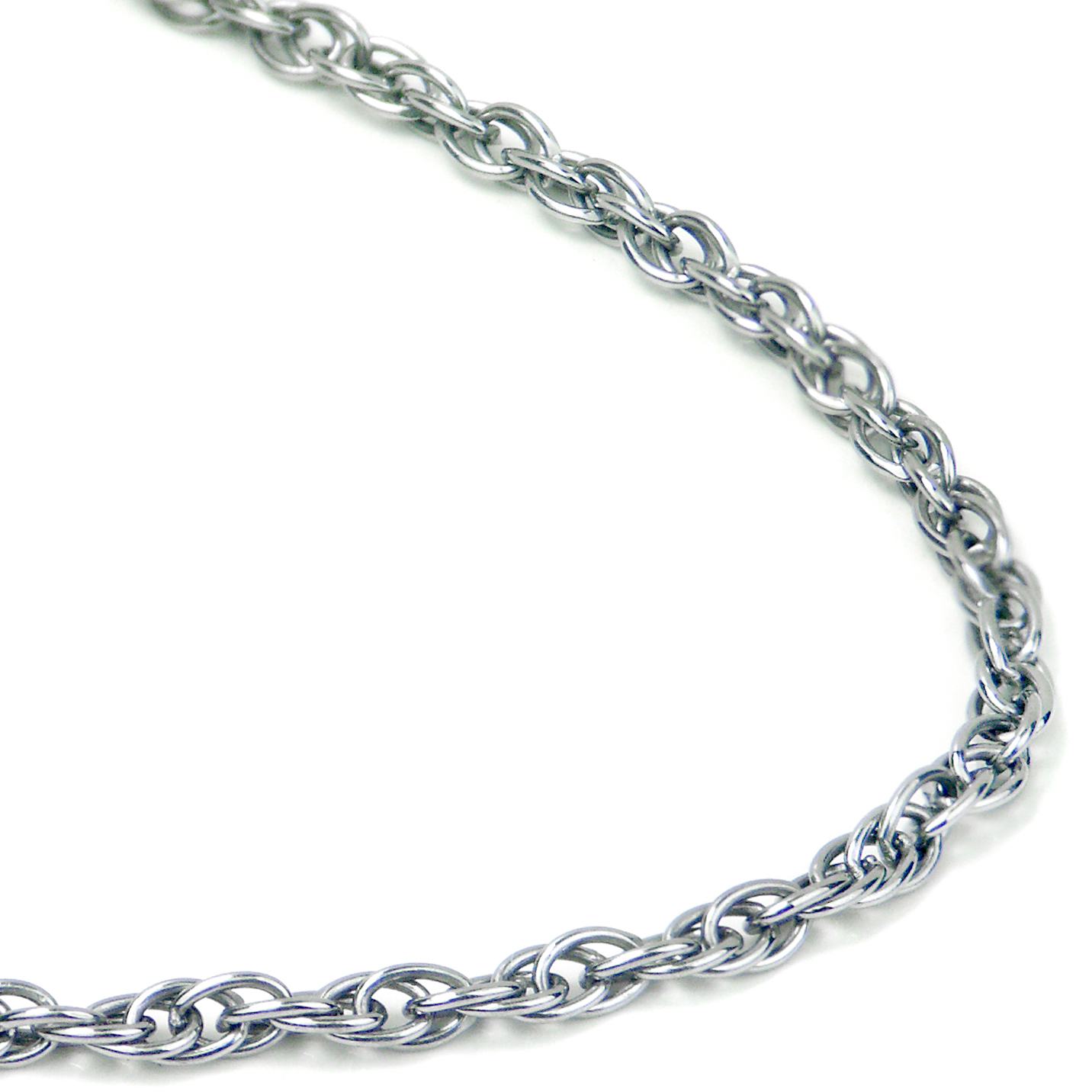 Titanium 2.5mm Rope Necklace Chain Sz 36