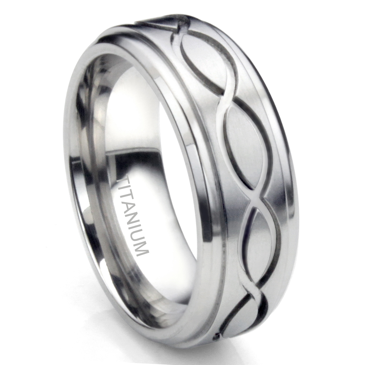 thumbnail image 2 of Tommyway Jewelry Men's Black Titanium Celtic Knot Wedding Band – Size 9-13 – 8mm 2 of 5