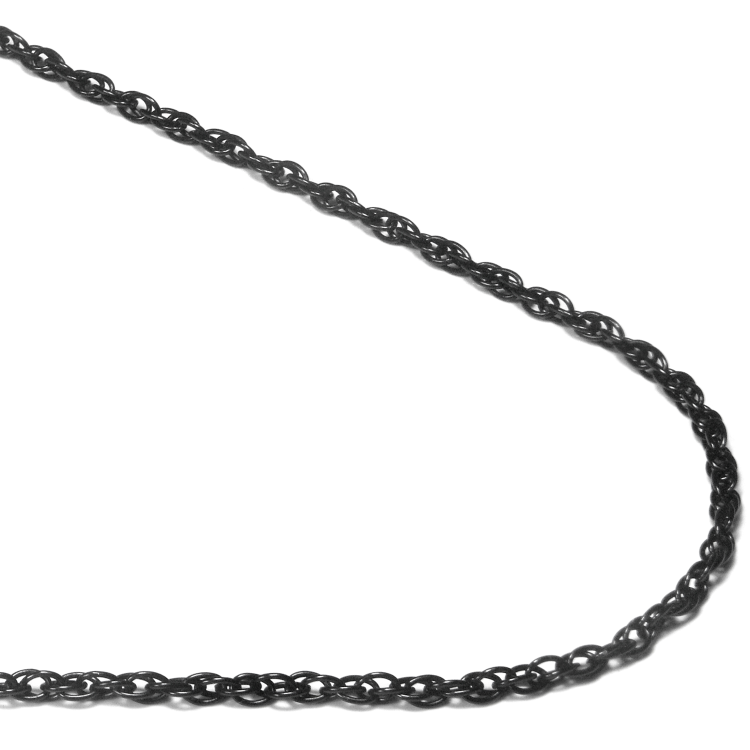 Black Titanium 2.5mm Rope Necklace Chain Sz 30