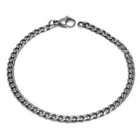 Gunmetal Grey Titanium 4MM Curb Link Bracelet