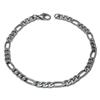 Gunmetal Grey Titanium 4MM Figaro Link Bracelet