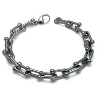 Gunmetal Grey Titanium 9MM U-Link Bracelet