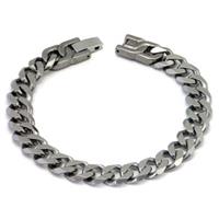 Italian Cut Men's Titanium 10MM Curb Link Bracelet