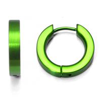 Green Anodized Titanium Huggie Earrings