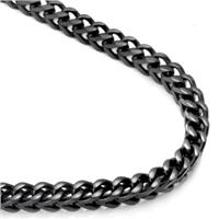 Black Titanium 7MM Franco Necklace Chain