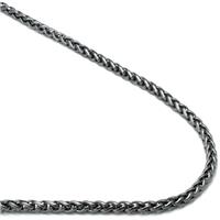 Gunmetal Grey Titanium 4MM Wheat Link Necklace Chain