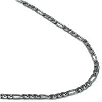 Gunmetal Grey Titanium 4MM Figaro Necklace Chain
