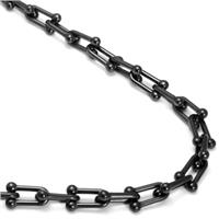 Black Titanium 9MM U-Link Necklace Chain