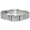 Stainless Steel Silver Carbon Fiber Men's Bracelet