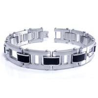 COLIBRI ELEMENT Stainless Steel Leather Diamond Bracelet
