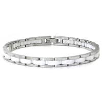 Stainless Steel White Diamond Ceramic Bracelet