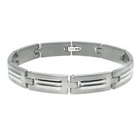 Titanium Double Ripped Design Link Bracelet