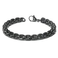 Black Titanium 7MM Box Link Bracelet