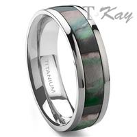 BARON Titanium Mother of Pearl 6mm Band Ring