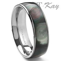 ALOIS Titanium Mother of Pearl 6mm Band Ring