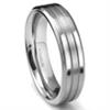 Titanium 6mm Grooved Wedding Flat Band Ring