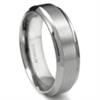 Titanium 7mm Concave Edge Wedding Band Ring