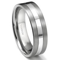 Titanium 7mm Two Tone Wedding Ring