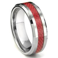 ALOYSIUS Tungsten Carbide Red Carbon Fiber Ring
