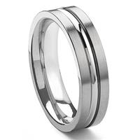 GRECO Tungsten Carbide Ribbed Men's Wedding Band Ring