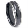 Black Zirconium Wedding Band Ring