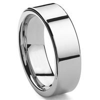 Tungsten Carbide 10MM Flat Wedding Band Ring