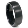 Black Tungsten Carbide 8MM Brush Finish Dome Wedding Band Ring