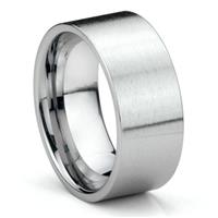 Tungsten Carbide 10MM Flat Brush Finish Wedding Band Ring