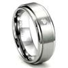 Titanium 8mm Solitaire Diamond Wedding Ring w/ Brush Center