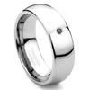 8MM Tungsten Carbide Solitaire Black Diamond Dome Men's Wedding Band Ring