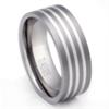 Titanium 3 Stripe Silver Inlay Wedding Ring