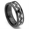 Black Tungsten Carbide Laser Engraved Band Ring