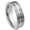 Tungsten Carbide Double Ribbed Wedding Band Ring