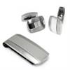 Colibri ROGUE Stainless Steel Silver Money Clip Cufflinks Gift Set
