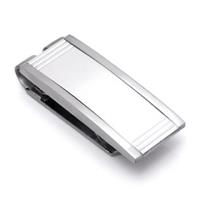 COLIBRI PRIME Stainless Steel Money Clip w/ Silver Inlay