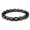 Stainless Steel Black Plated Men's Large Box Link Bracelet