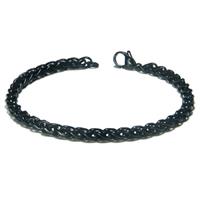 Black Titanium 4MM Wheat Link Bracelet