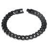 Italian Cut Men's Black Titanium 10MM Curb Link Bracelet