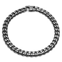 Gunmetal Grey Titanium 7MM Curb Link Bracelet