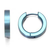 Light Blue Anodized Titanium Huggie Earrings