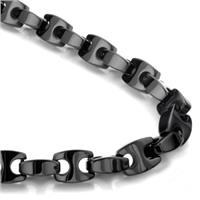 Black Tungsten Carbide 10MM Marina Link Necklace Chain
