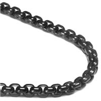 Black Titanium 7MM Box Link Necklace Chain