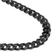 Italian Cut Black Titanium 10MM Curb Necklace Chain