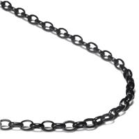 Black Titanium 4MM Oval Link Necklace Chain