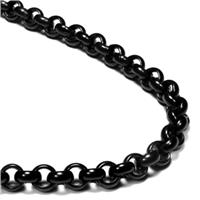 Black Titanium 6MM Rolo Men's Necklace Chain