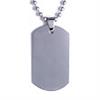 Tungsten Engravable Dog Tag Pendant w/ Bead Chain